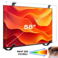Weko WK-29932 58" Mavi Işık Filtreli TV Ekran Koruyucu Darbeye Dayanıklı 2mm Optik Difüzörlü